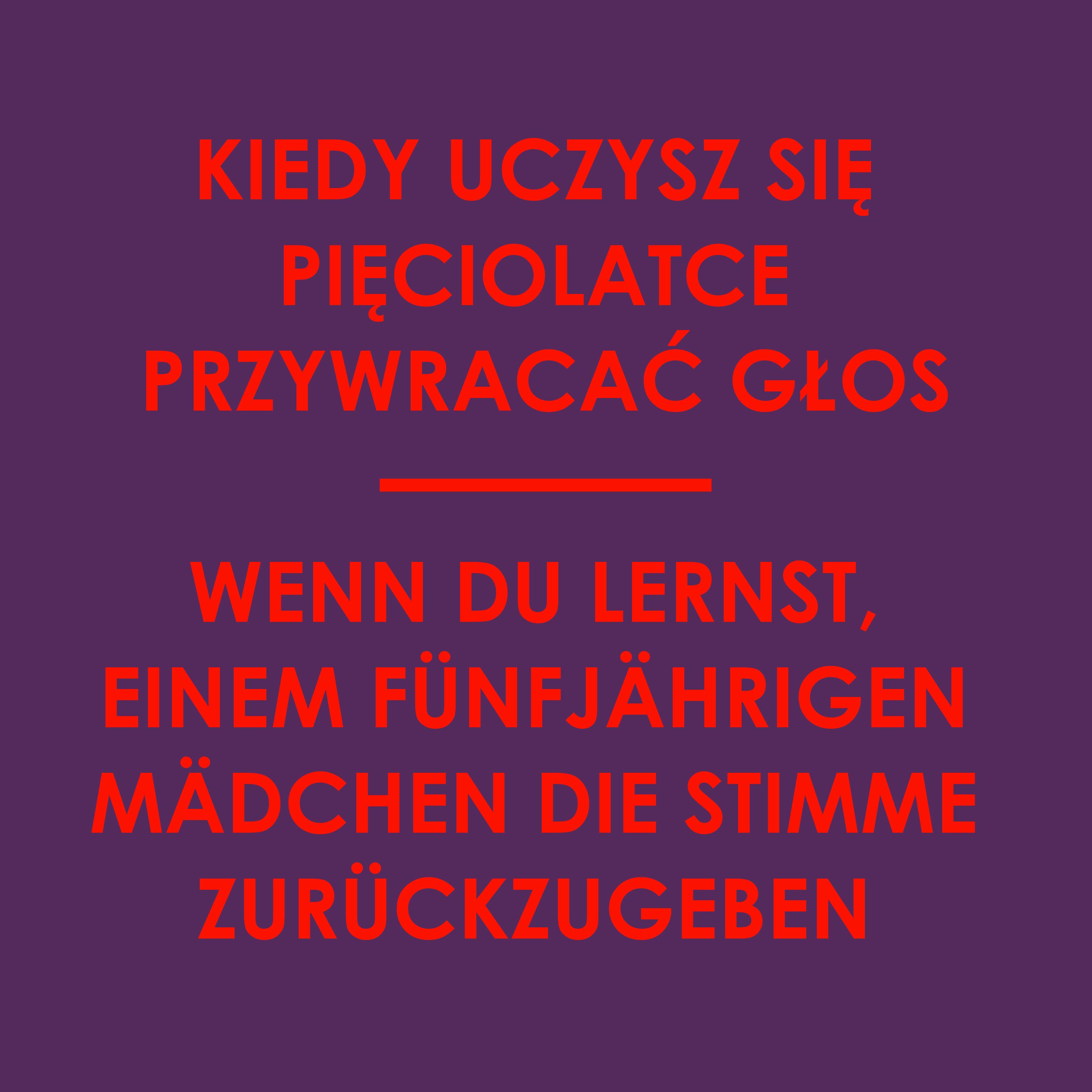 - Kiedy uczysz się pięciolatce przywracać głos - 